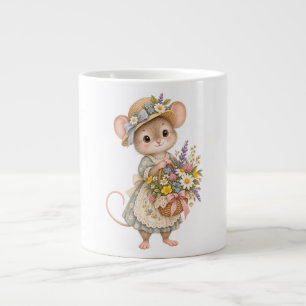 Caneca De Café Grande Rato encantador da floresta – Ilustração de Jardim
