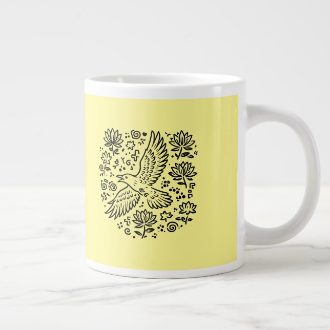 Caneca De Café Grande Raven of Transformation (Direita)