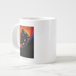 Caneca De Café Grande Real Moto Club Vintage Poster Europe
