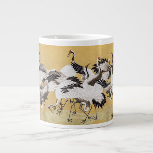Caneca De Café Grande Rebanho de Grous (lado direito) por Ishida Yutei