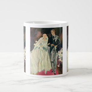 Caneca De Café Grande Recém-casados de Casamento Antigo, Noiva Feliz e N