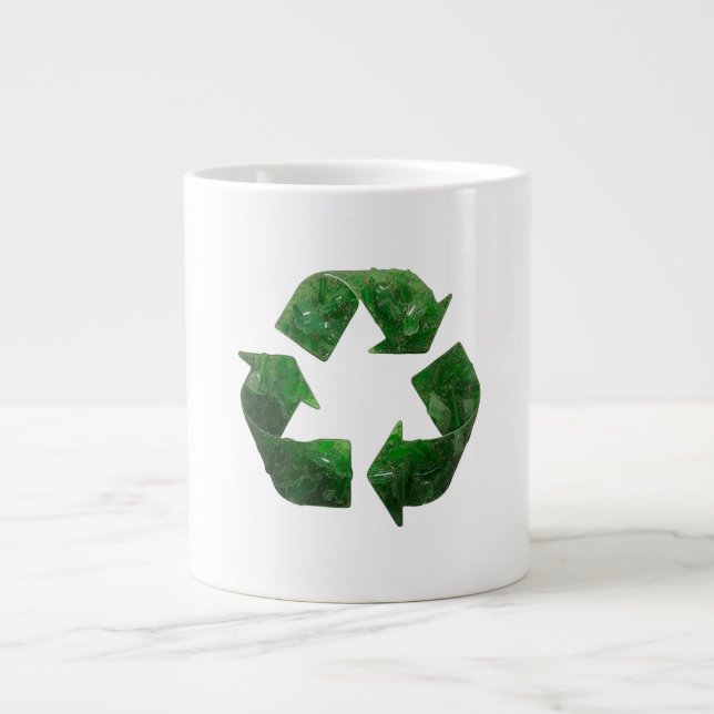 Caneca De Café Grande Recycled Glass Particle Finish Sustainable Texture (Frente)
