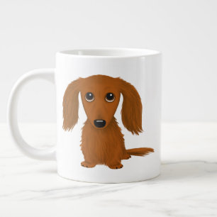 Caneca De Café Grande Red Dachshund de Longa Distância   Cachorro de Ca