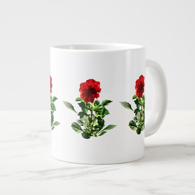 Caneca De Café Grande Red Gerbera Daisy (Frente Esquerda)