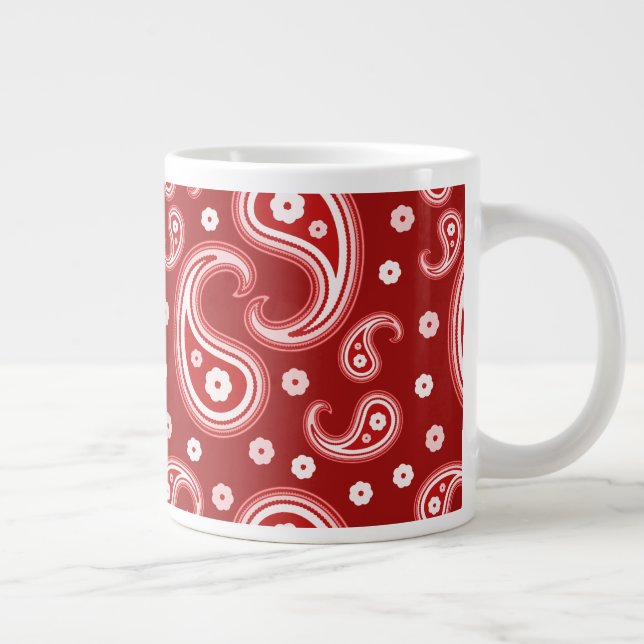 Caneca De Café Grande Red Paisley (Direita)