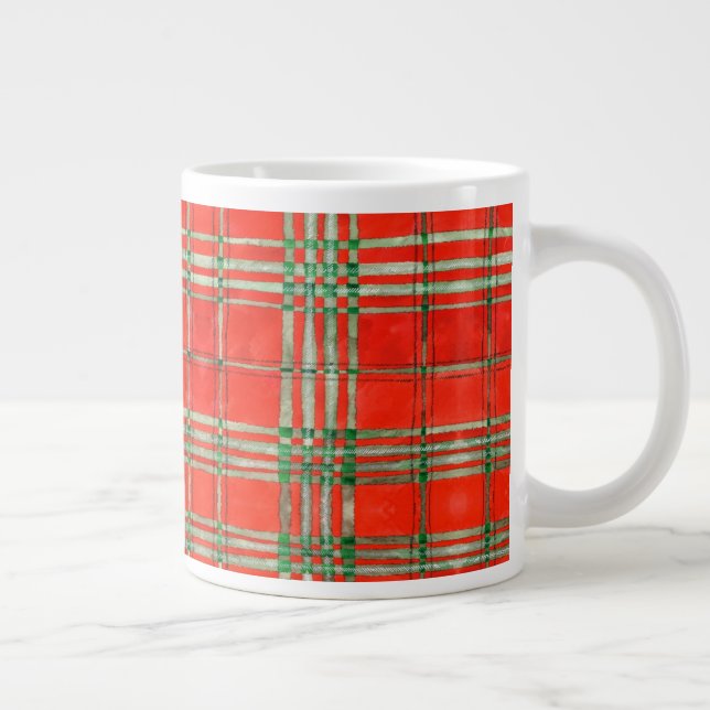 Caneca De Café Grande RED SCOTT TARTAN Big Mug (Direita)