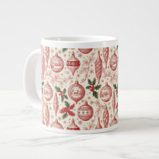 Caneca De Café Grande Red Toile Chinoiserie Christmas Ornaments