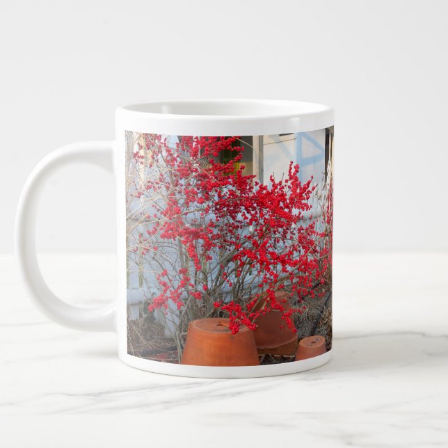 Caneca De Café Grande Red Winter Berries - Martha's Vineyard (Esquerda)