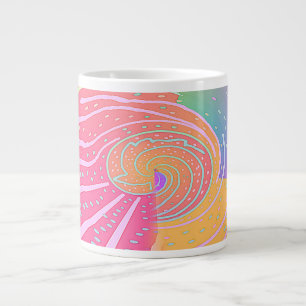 Caneca De Café Grande Redemoinho Vórtice Arco-íris