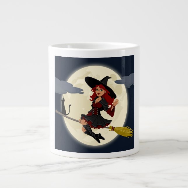 CANECA DE CAFÉ GRANDE REDHEADED HALLOWEEN WITCH (Frente)
