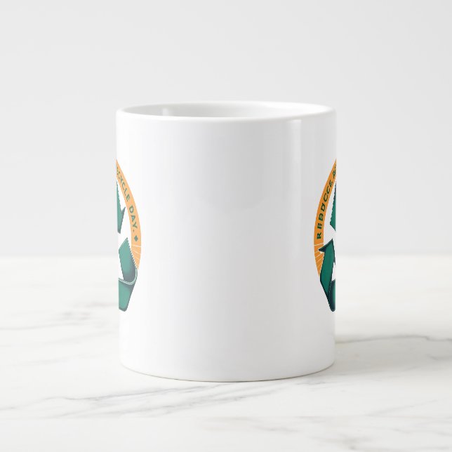 Caneca De Café Grande Reduce Reuse Recycle Eco Tee (Frente)