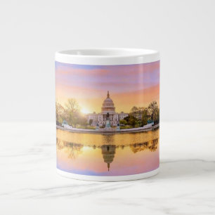 Caneca De Café Grande Reflexo do pôr do sol no edifício do Capitólio dos