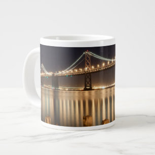 Caneca De Café Grande Reflexões noturnas da ponte de Oakland Bay.