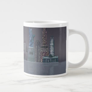 Caneca De Café Grande Reflexões sobre Noite no Skyline em Nova York