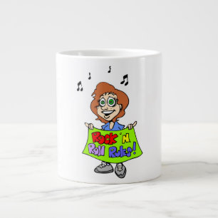 CANECA DE CAFÉ GRANDE REGRAS DE ROLL ROCK 'N