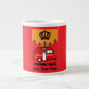 Caneca De Café Grande Rei do Camper - Engraçado Acampamento RV Café Mu