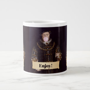 Caneca De Café Grande Rei Henrique VIII soprando chiclete rosa