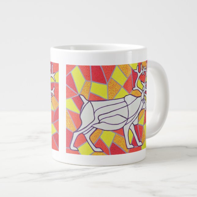 Caneca De Café Grande Reindeer em vidro (Frente Esquerda)