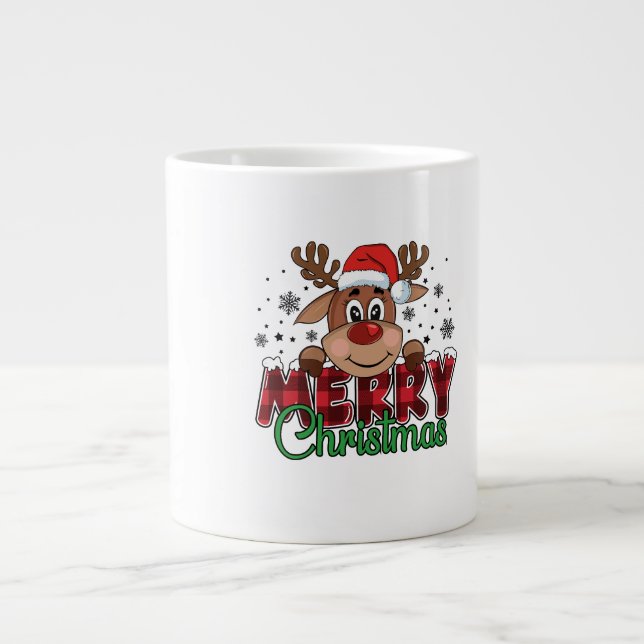 Caneca De Café Grande Reindeer Felry Christmas SVG PNG (Frente)
