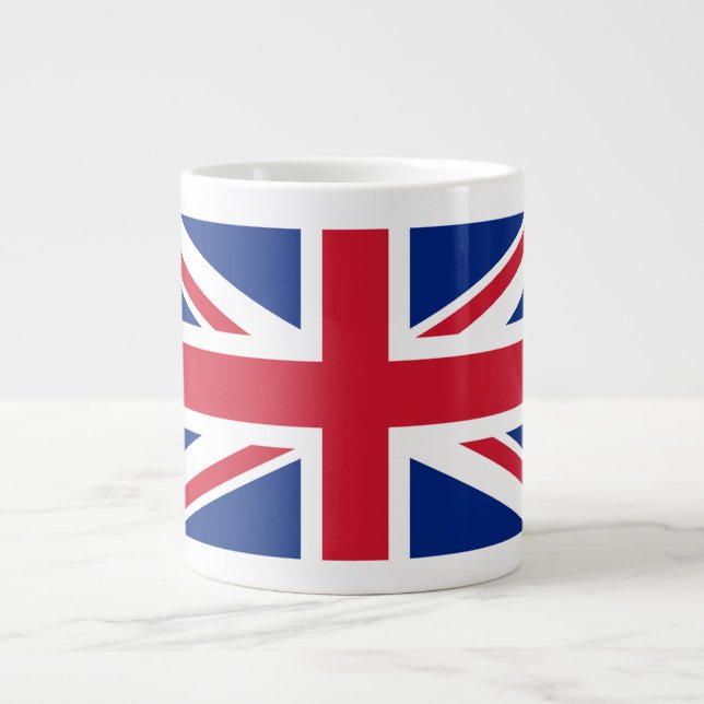 Caneca De Café Grande Reino Unido Bandeira Union Jack das Colônias Britâ (Frente)