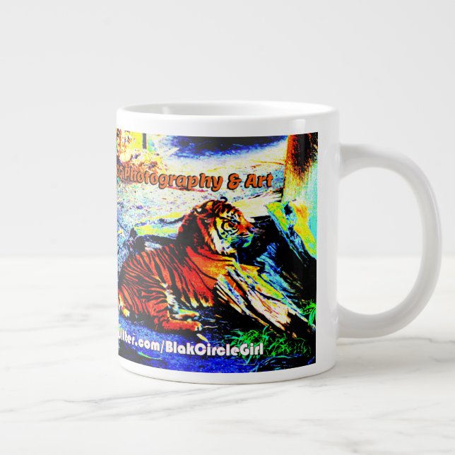 Caneca De Café Grande Relaxando o Tigre - Edição Especial (Direita)