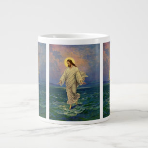 Caneca De Café Grande Religião Vintage, Jesus Cristo está andando sobre 