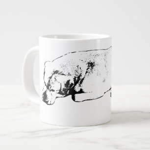 Caneca De Café Grande Relógio da Manhã, coração fácil