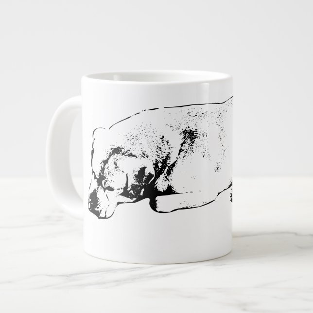 Caneca De Café Grande Relógio da Manhã, coração fácil (Frente Esquerda)