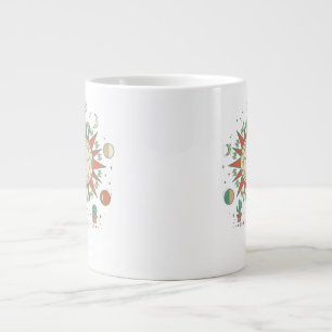 Caneca De Café Grande Relógio de Parede Deserto Celestial - Sol Lua Plan