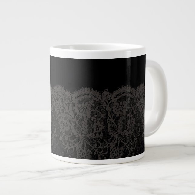 Caneca De Café Grande rendas 2 (Frente Esquerda)