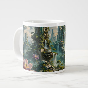 Caneca De Café Grande Renovação Urbana Cidade Pós-Apocalíptica Futurista
