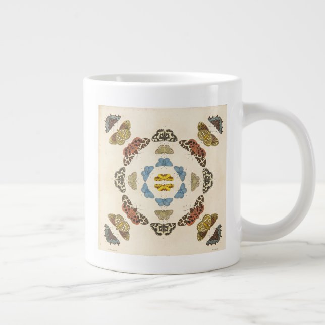 Caneca De Café Grande Representação rara de borboletas e mariposas (Direita)
