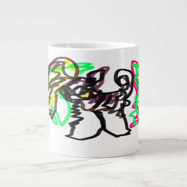 Caneca De Café Grande Reprodução de outono de rouco (Frente)
