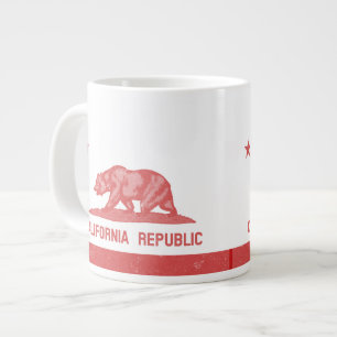 Caneca De Café Grande República da Califórnia (Vermelho)