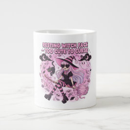 Caneca De Café Grande Resting witch face too cute to curse