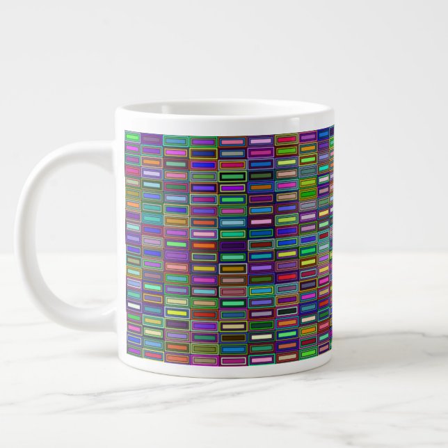 Caneca De Café Grande Retângulos aninhados Mug de 20oz (Esquerda)