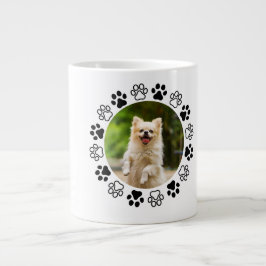 Caneca De Café Grande retrato canino de cachorro personalizável