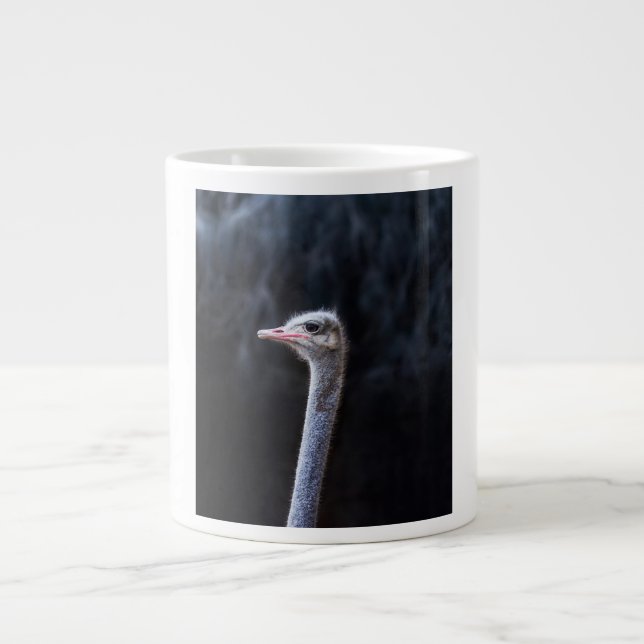 Caneca De Café Grande retrato de avestruz (Frente)