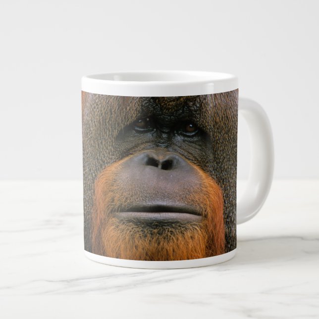 Caneca De Café Grande Retrato de Orangutango Macho, Geórgia, EUA (Frente Esquerda)