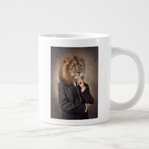 Caneca De Café Grande Retrato de Um Leão