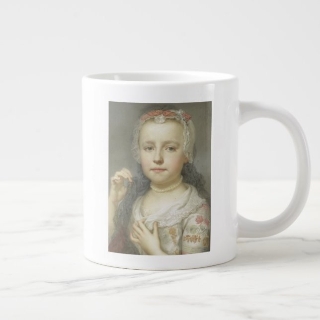 Caneca De Café Grande Retrato de uma Menina (Direita)