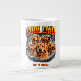 Caneca De Café Grande Retrato do Papai Cachorro Personalizado Número Des