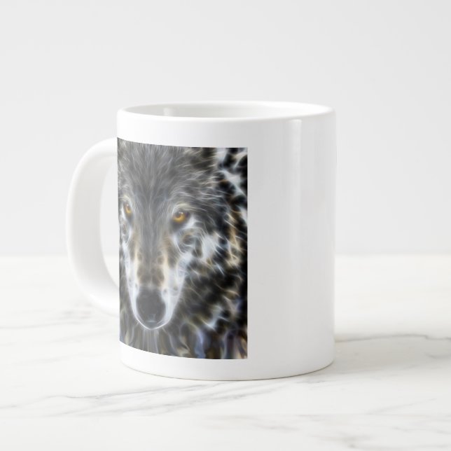 Caneca De Café Grande Retrato gráfico Wolf Inspiration (Frente Esquerda)
