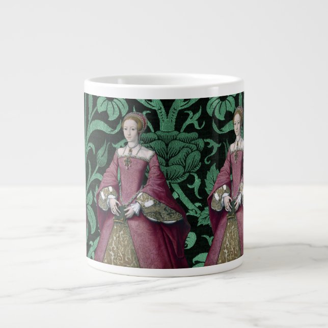 Caneca De Café Grande Retrato Princesa Elizabeth Tudor, Rainha (Frente)