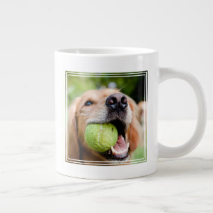 Caneca De Café Grande Retriever De Ouro Com Bola De Tênis