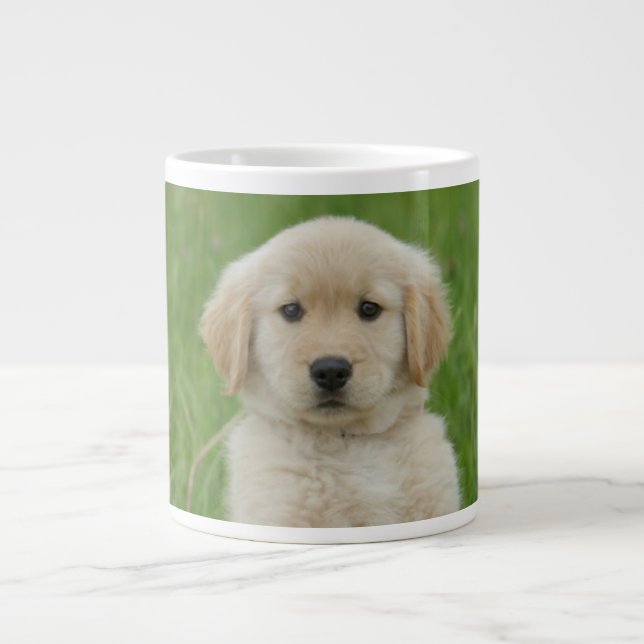 Caneca De Café Grande Retriever De Ouros Em Lavagem (Frente)