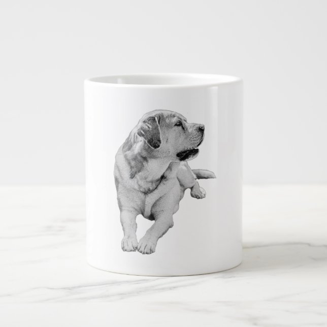 Caneca De Café Grande Retriever, Sombreado Suave (Frente)