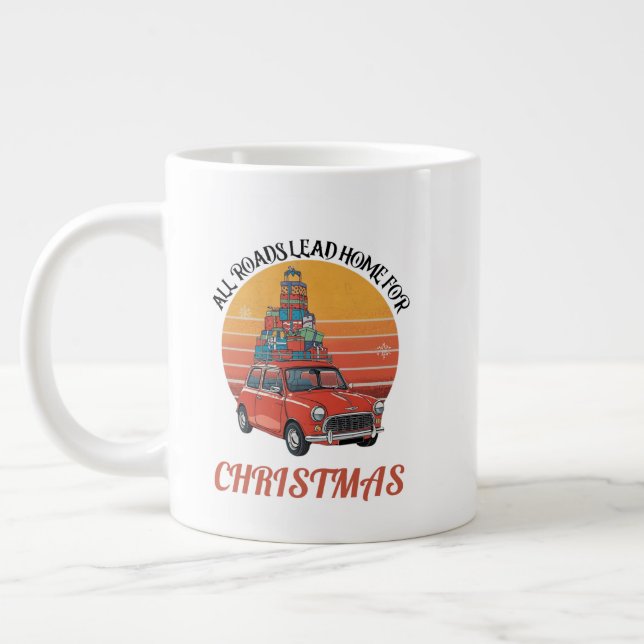 Caneca De Café Grande Retro Christmas (Esquerda)