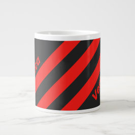 Caneca De Café Grande Retro Dark Three Stripes with Name