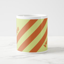 Caneca De Café Grande Retro Desert Cactus Three Stripes with Name